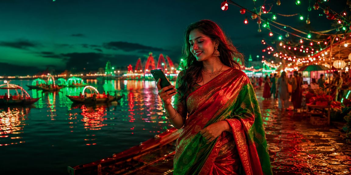 বাংলাদেশে শাড়ি পরিহিতার মোবাইল পেমেন্ট ও অনলাইন গেমিং